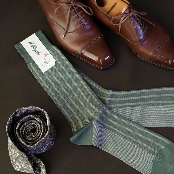 ツートンストライプソックス - 靴下 Il Regalo/イルレガロ | HIGH QUALITY SOCKS