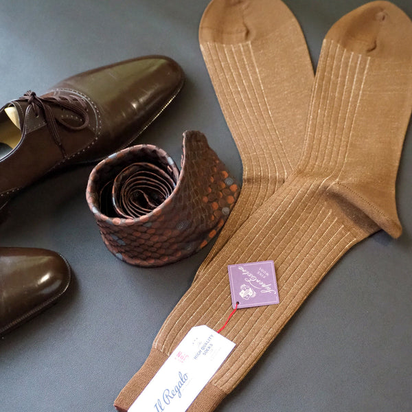 ウール&シルクシャドーストライプソックス - 靴下  Il Regalo/イルレガロ | HIGH QUALITY SOCKS