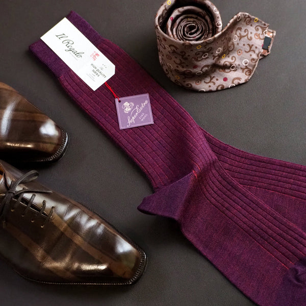 ウール&シルクシャドーストライプソックス - 靴下  Il Regalo/イルレガロ | HIGH QUALITY SOCKS