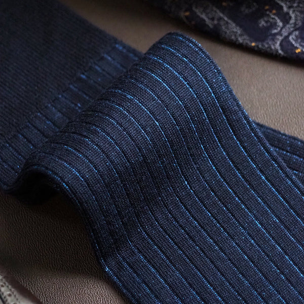 ウール&シルクシャドーストライプロングホーズ - 靴下 Il Regalo/イルレガロ | HIGH QUALITY SOCKS