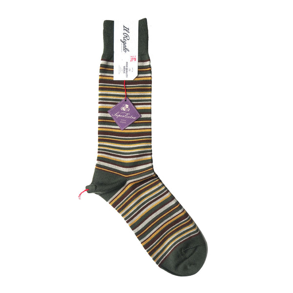 マルチボーダーソックス -  GREEN / 25-27㎝ Il Regalo/イルレガロ | HIGH QUALITY SOCKS
