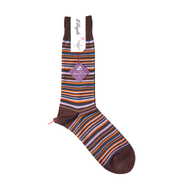 マルチボーダーソックス -  BROWN / 25-27㎝ Il Regalo/イルレガロ | HIGH QUALITY SOCKS