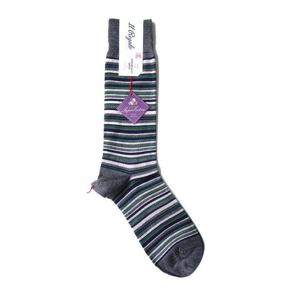 マルチボーダーソックス -  M.GREY / 25-27㎝ Il Regalo/イルレガロ | HIGH QUALITY SOCKS