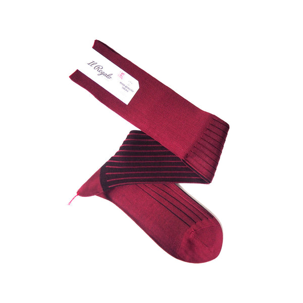 リバーシブルロングホーズ / Lサイズ - WINE & EBONY / 27-29cm Il Regalo/イルレガロ | HIGH QUALITY SOCKS