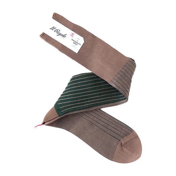 リバーシブルロングホーズ -  COCOA & GREEN / 25-27cm Il Regalo/イルレガロ | HIGH QUALITY SOCKS
