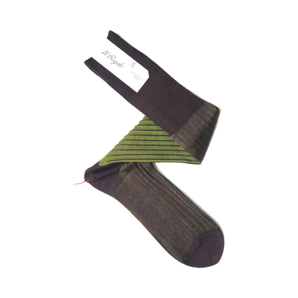 リバーシブルロングホーズ - CHOCOLATE & PISTACHIO / 25-27cm Il Regalo/イルレガロ | HIGH QUALITY SOCKS