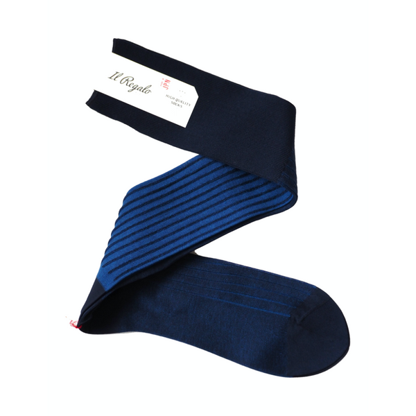 リバーシブルロングホーズ - NAVY & BLUE / 25-27cm Il Regalo/イルレガロ | HIGH QUALITY SOCKS