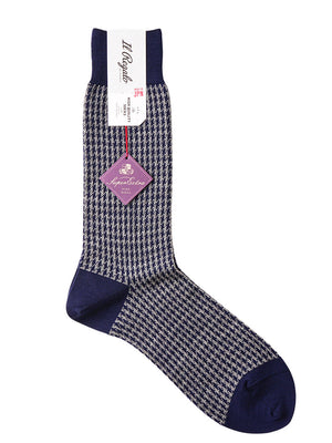 ハウンドトゥースソックス - 靴下 NAVY / 25-27cm Il Regalo/イルレガロ | HIGH QUALITY SOCKS