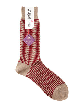 ハウンドトゥースソックス - 靴下 BEIGE / 25-27cm Il Regalo/イルレガロ | HIGH QUALITY SOCKS