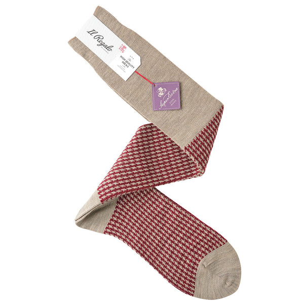 ハウンドトゥースロングホーズ - 靴下 BEIGE / 25-27cm Il Regalo/イルレガロ | HIGH QUALITY SOCKS