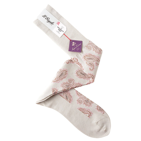 クラシックペイズリーロングホーズ - 靴下 WHITE / 25-27cm Il Regalo/イルレガロ | HIGH QUALITY SOCKS