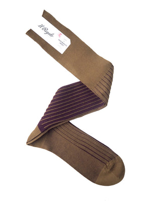 リバーシブルロングホーズ / Lサイズ -  OLIVE & BURGUNDY / 27-29cm Il Regalo/イルレガロ | HIGH QUALITY SOCKS