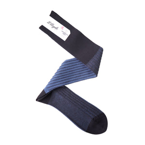 リバーシブルロングホーズ -  GREY & AQUA / 25-27cm Il Regalo/イルレガロ | HIGH QUALITY SOCKS