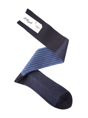 リバーシブルロングホーズ / Lサイズ -  GREY & AQUA / 27-29cm Il Regalo/イルレガロ | HIGH QUALITY SOCKS