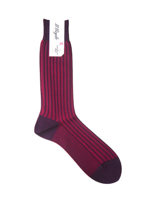 ストライプジャガードソックス - 靴下 BURGUNDY / 25-27cm Il Regalo/イルレガロ | HIGH QUALITY SOCKS