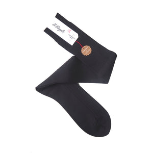 8×2リブ ロングホーズ - 靴下 BLACK / 25-27cm Il Regalo/イルレガロ | HIGH QUALITY SOCKS