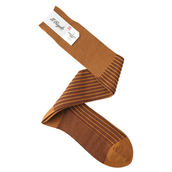 ストライプジャガードロングホーズ - 靴下 BRICK / 25-27cm Il Regalo/イルレガロ | HIGH QUALITY SOCKS