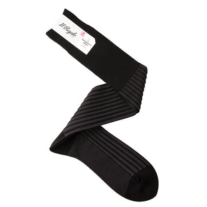ストライプジャガードロングホーズ - 靴下 BLACK / 25-27cm Il Regalo/イルレガロ | HIGH QUALITY SOCKS