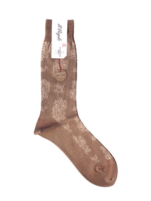 レトロペイズリーソックス - 靴下 MOCHA / 25-27cm Il Regalo/イルレガロ | HIGH QUALITY SOCKS
