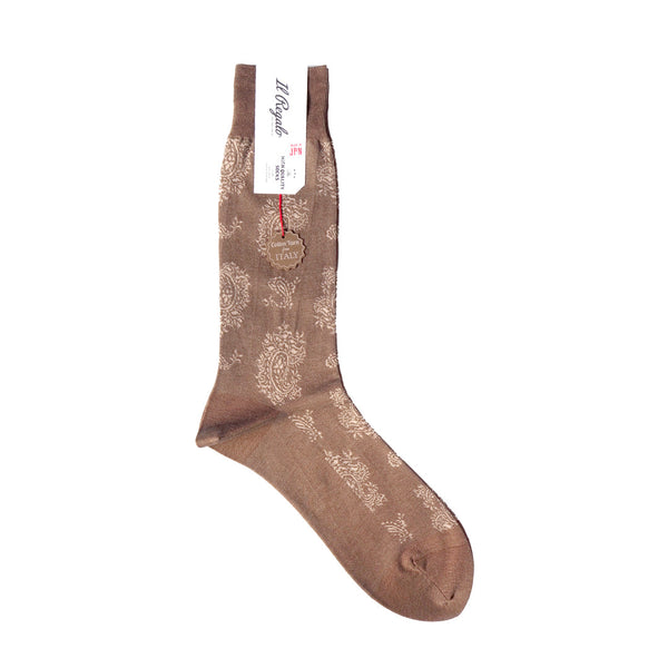 レトロペイズリーソックス - 靴下 MOCHA / 25-27cm Il Regalo/イルレガロ | HIGH QUALITY SOCKS
