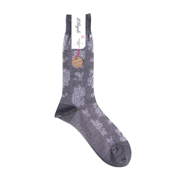 レトロペイズリーソックス - 靴下 GREY / 25-27cm Il Regalo/イルレガロ | HIGH QUALITY SOCKS