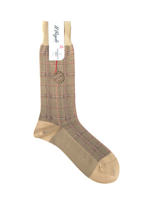 グレンチェックソックス - 靴下 BEIGE / 25-27cm Il Regalo/イルレガロ | HIGH QUALITY SOCKS