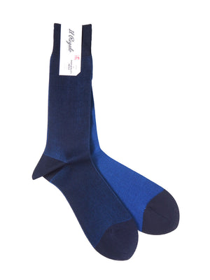 リバーシブルバイカラーソックス - 靴下 NAVY & BLUE / 25-27cm Il Regalo/イルレガロ | HIGH QUALITY SOCKS