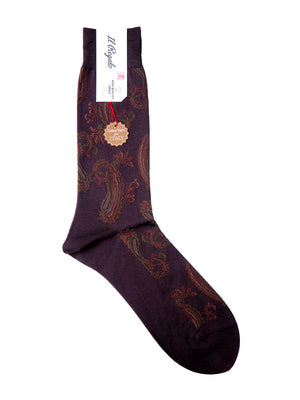 アンティークペイズリーソックス - 靴下 BROWN / 25-27cm Il Regalo/イルレガロ | HIGH QUALITY SOCKS