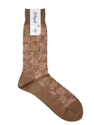 ペイズリーブルームソックス - 靴下 MOCHA / 25-27cm Il Regalo/イルレガロ | HIGH QUALITY SOCKS