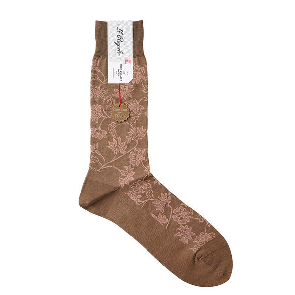ペイズリーブルームソックス - 靴下 MOCHA / 25-27cm Il Regalo/イルレガロ | HIGH QUALITY SOCKS