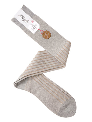バーズアイストライプロングホーズ  / Lサイズ - 靴下 SILVER GREY / 27-29cm Il Regalo/イルレガロ | HIGH QUALITY SOCKS