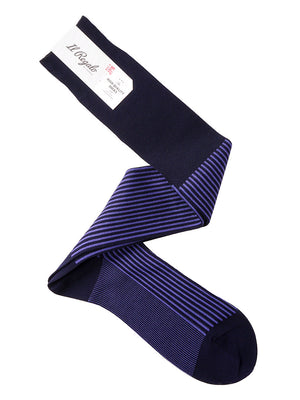 ストロングストライプロングホーズ - 靴下 NAVY / 25-27cm Il Regalo/イルレガロ | HIGH QUALITY SOCKS