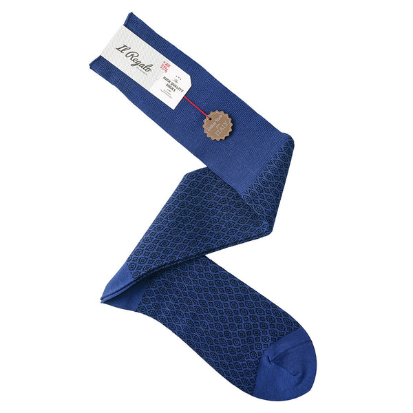 スモールメダリオンロングホーズ - 靴下 BLUE / 25-27cm Il Regalo/イルレガロ | HIGH QUALITY SOCKS