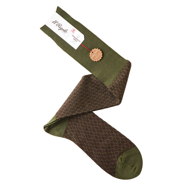 スモールメダリオンロングホーズ - 靴下 KHAKI / 25-27cm Il Regalo/イルレガロ | HIGH QUALITY SOCKS