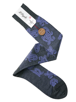 ファインペイズリーロングホーズ - 靴下 D.GREY / 25-27cm Il Regalo/イルレガロ | HIGH QUALITY SOCKS