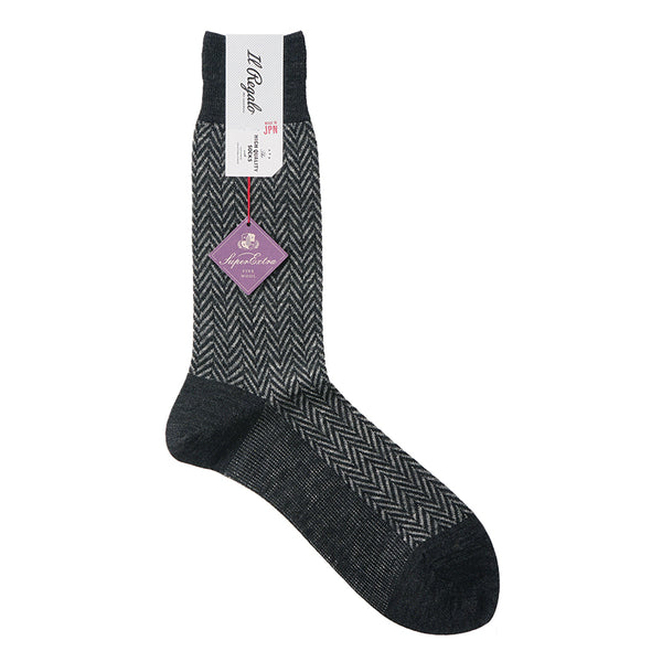 ウール＆リネンヘリンボーンソックス - 靴下  Il Regalo/イルレガロ | HIGH QUALITY SOCKS
