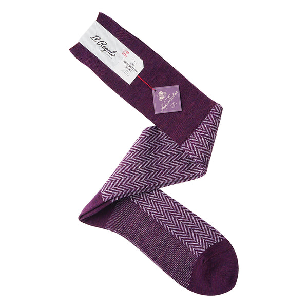 ウール＆リネンヘリンボーンロングホーズ - 靴下  Il Regalo/イルレガロ | HIGH QUALITY SOCKS