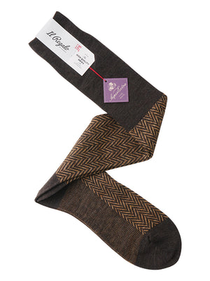 ウール＆リネンヘリンボーンロングホーズ - 靴下  Il Regalo/イルレガロ | HIGH QUALITY SOCKS