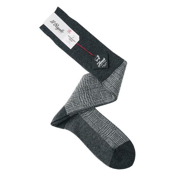 グレンチェックロングホーズ - 靴下  Il Regalo/イルレガロ | HIGH QUALITY SOCKS