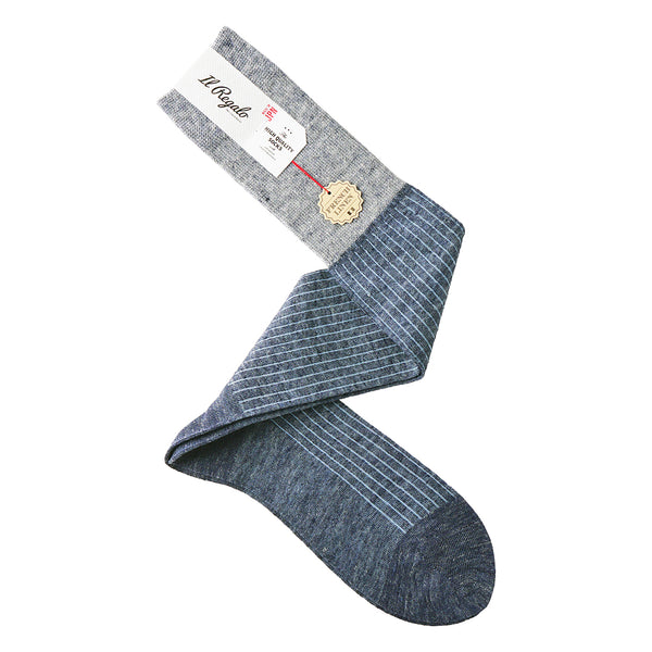 リネンストライプロングホーズ - 靴下  Il Regalo/イルレガロ | HIGH QUALITY SOCKS