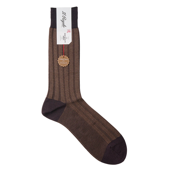 ストライプヘリンボーンソックス - 靴下  Il Regalo/イルレガロ | HIGH QUALITY SOCKS
