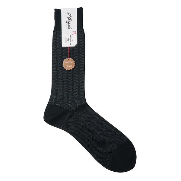 ストライプヘリンボーンソックス - 靴下  Il Regalo/イルレガロ | HIGH QUALITY SOCKS