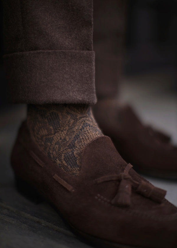 ヘリテージダマスクロングホーズ 【outBespokenコラボレーション】 - 靴下  Il Regalo/イルレガロ | HIGH QUALITY SOCKS