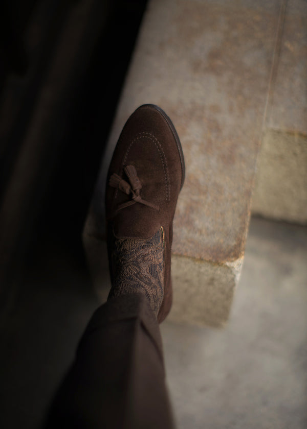 ヘリテージダマスクロングホーズ 【outBespokenコラボレーション】 - 靴下  Il Regalo/イルレガロ | HIGH QUALITY SOCKS