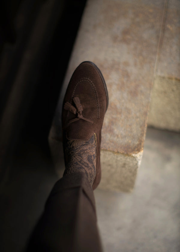 ヘリテージダマスクロングホーズ 【outBespokenコラボレーション】 - 靴下  Il Regalo/イルレガロ | HIGH QUALITY SOCKS