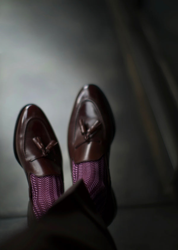 ヘリンボーンロングホーズ 【outBespokenコラボレーション】 - 靴下  Il Regalo/イルレガロ | HIGH QUALITY SOCKS