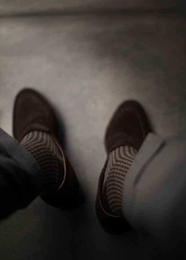 ハウンドトゥースロングホーズ 【outBespokenコラボレーション】 - 靴下  Il Regalo/イルレガロ | HIGH QUALITY SOCKS