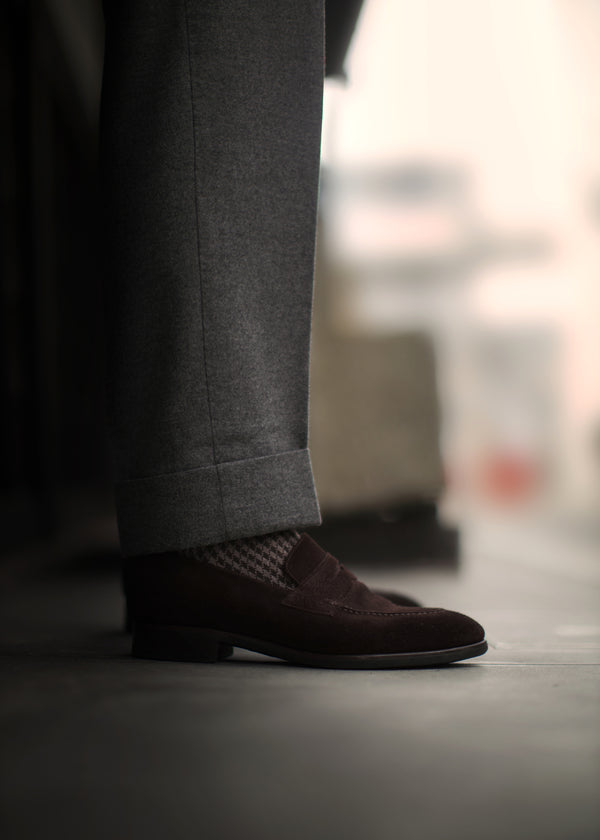 ハウンドトゥースロングホーズ 【outBespokenコラボレーション】 - 靴下  Il Regalo/イルレガロ | HIGH QUALITY SOCKS