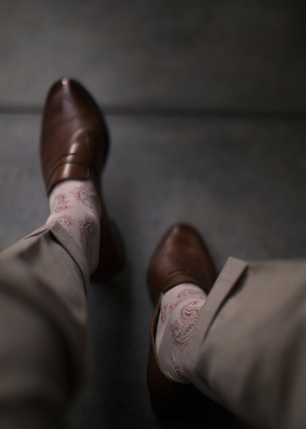 スノーペイズリーロングホーズ 【outBespokenコラボレーション】 - 靴下  Il Regalo/イルレガロ | HIGH QUALITY SOCKS