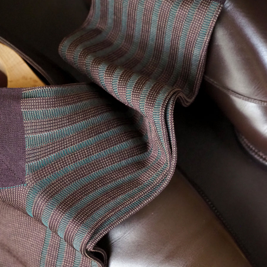 Birdseye Stripe Over-the-Calf Socks